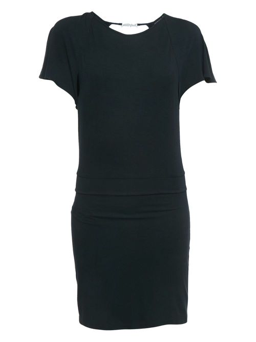 Pre-owned ruffled-sleeve dress - Black