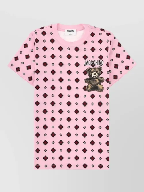 Moschino - crew neck graphic print short sleeve top