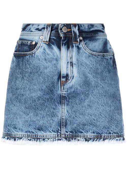 Acid-wash denim skirt - Blue