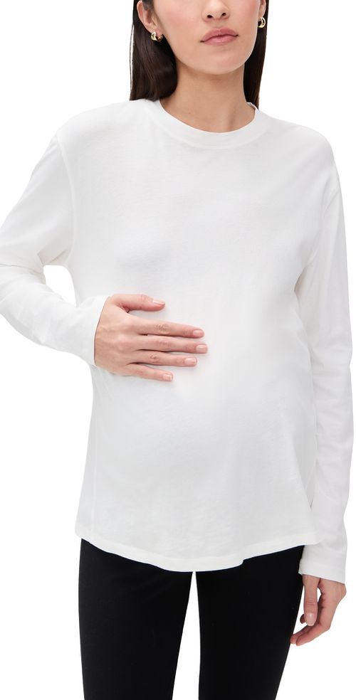 The Washed Cotton Long Sleeve Tee White