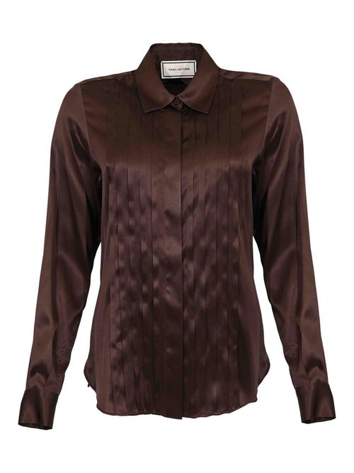 Natalee Shirt In Pleated Stretch Silk