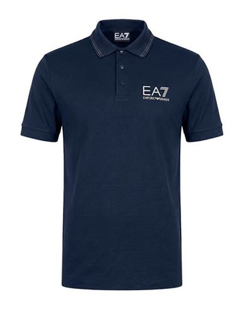 Man Polo shirt Navy Size L Viscose, Polyamide, Elastane