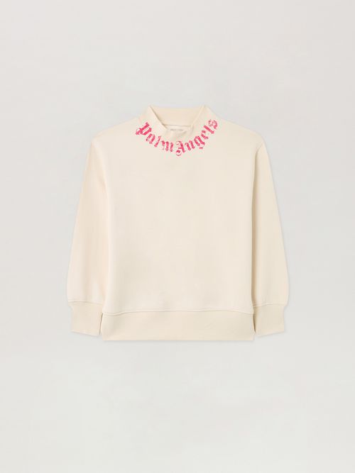 Neck Logo Brushed Crew Sweatshirt Kids  Off White