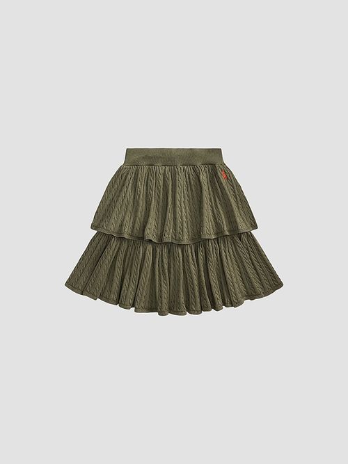 Little Girl's & Girl's Cable-Knit Tiered Skirt - Cruise Olive