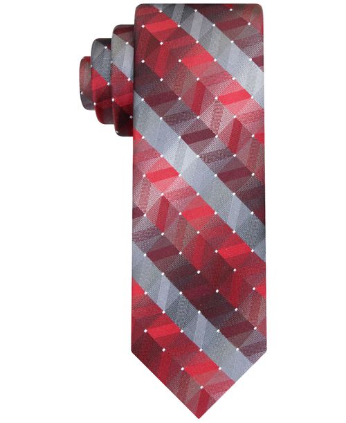 Men's Geometric Dot Tie - Red