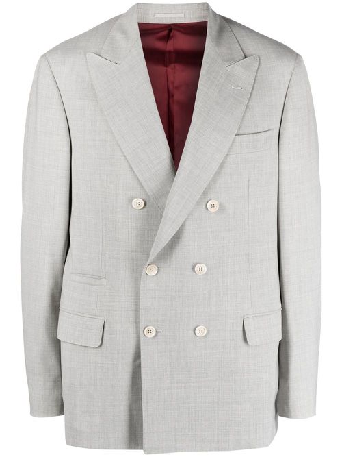 Double-breasted tailored blazer - Grey
