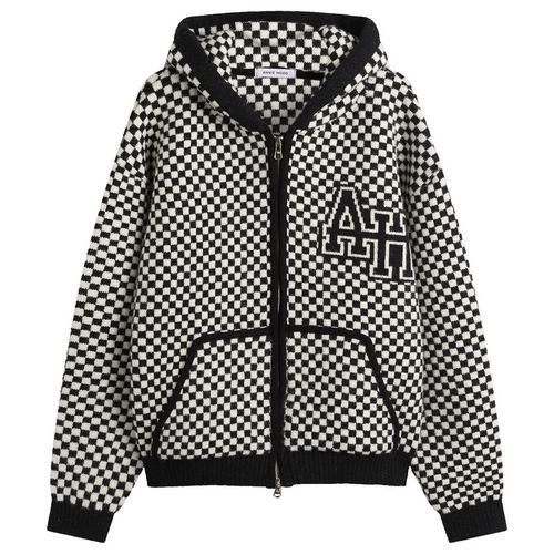 Men's Checked Knitted Jacket Black/White