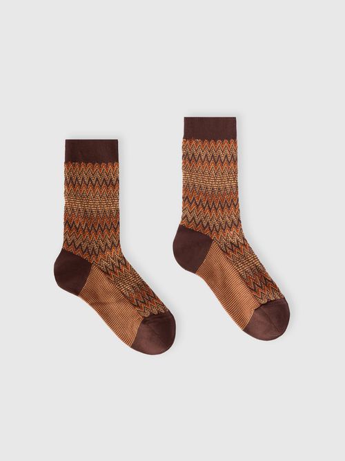 Missoni - Mid-length cotton-blend chevron socks, Women, Multicoloured
