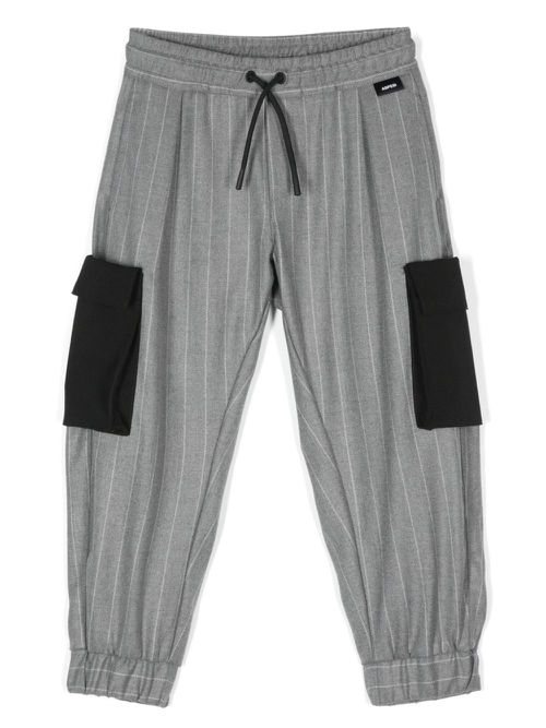 Pinstriped cargo pants - Grey