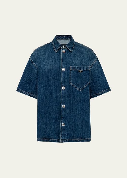 Men's Denim Snap-Front Shirt