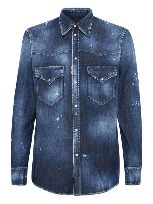Western-style denim shirt - Blue