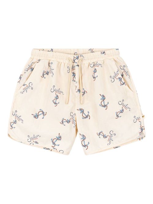 Anchor-print swim shorts - Neutrals