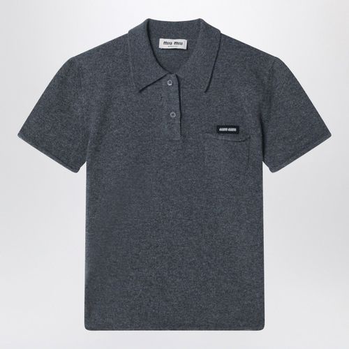Miu Miu Slate Grey Cashmere Polo Shirt