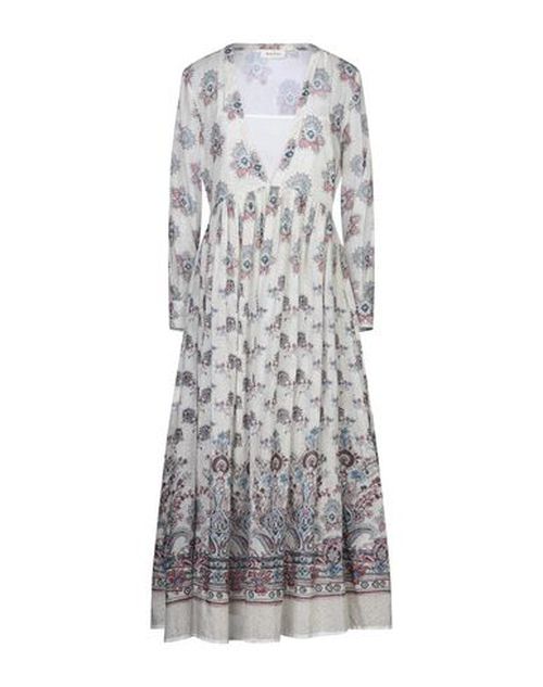 Woman Maxi dress White Size M Cotton, Silk