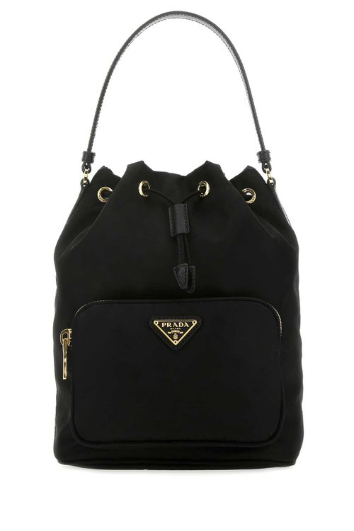 Black Re-nylon Duet Bucket Bag
