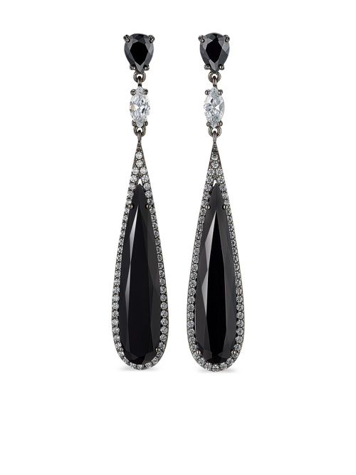 18kt white gold Shard diamond earrings - Black