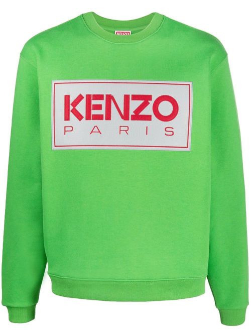 Logo patch crew-neck sweatshirt - Green