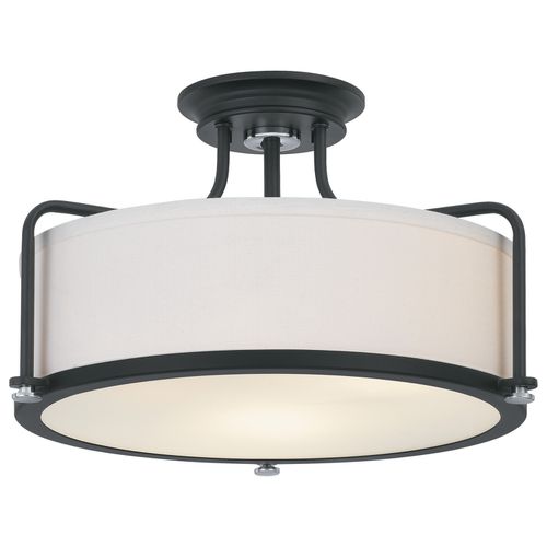 Rigel 3-Light Semi-Flush Mount in Earth Black