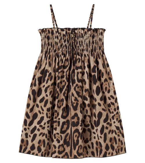 Leopard-print cotton dress