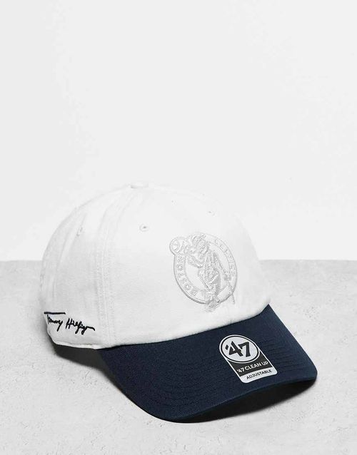 47 Brand x Tommy x Boston Celtics MLB logo detail contrast clean up cap in white