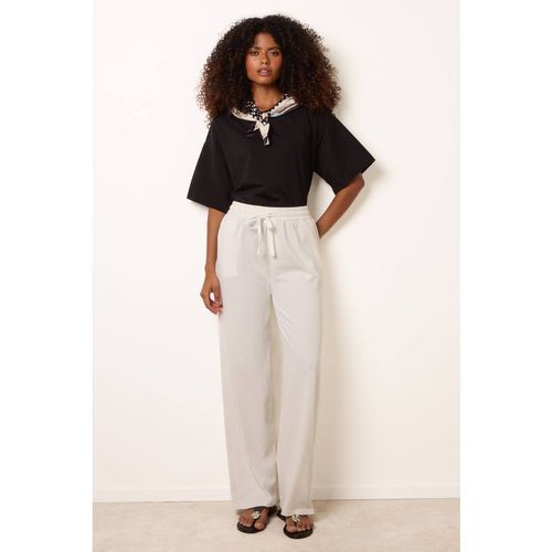 Blue Vanilla Women's White Elastic Waist Trousers | : Mediu