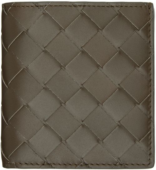 Bottega Veneta Brown Intrecciato Slim Bi-Fold Wallet