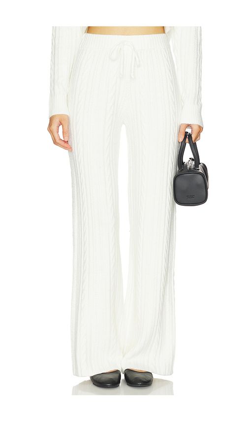 WellBeing + BeingWell Juno Cable Knit Pant in White. - XS also in XXS