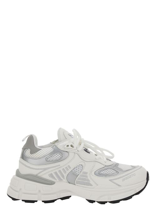 Marathon Ghost Runner White Low Top Sneakers With Reflectivce Details In Leather Blend Woman