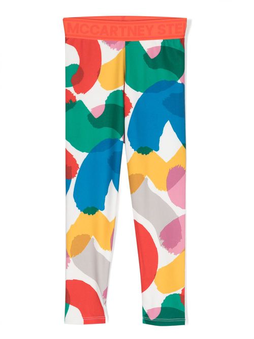 Logo-print elasticated-waist leggings - Orange