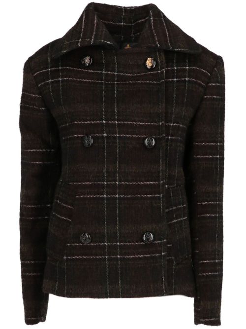 2017-2018 checked coat - Brown