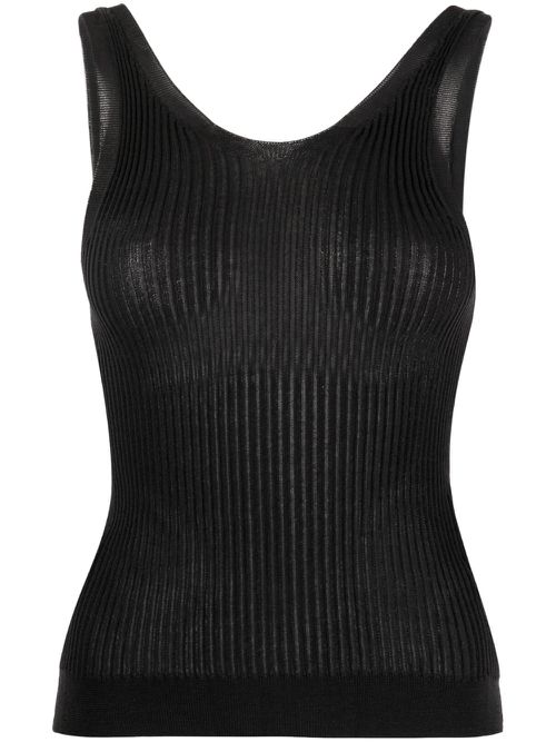 Tie-fastening sleeveless dress - Black