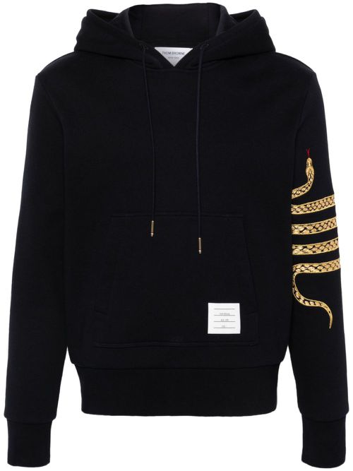 Snake 4-Bar roll-neck hoodie - Blue