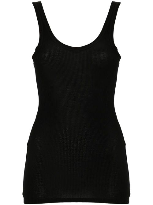 Ribbed-knit tank top - Black