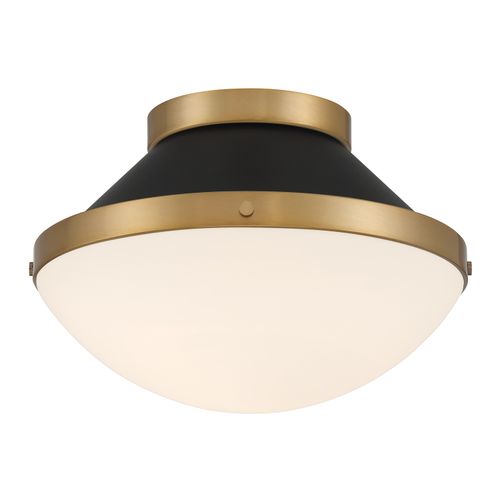 Vibrant Gold + Matte Black Flush Mount from the Xander Collection