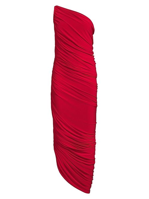 Women's Diana Ruched One-Shoulder Gown - Red