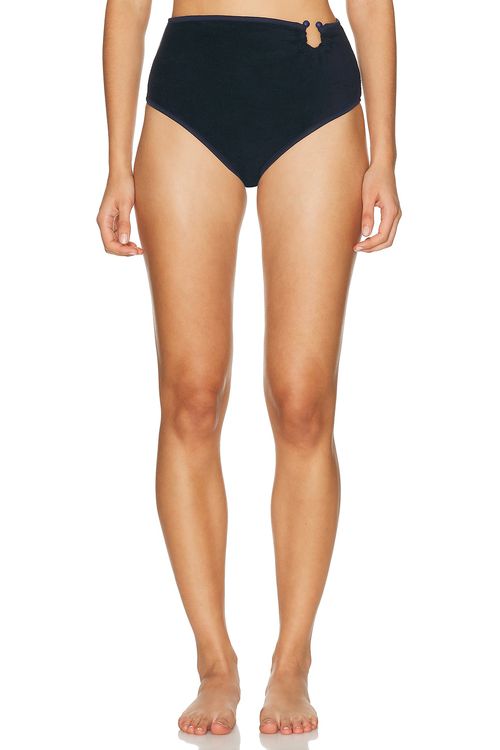 Johanna Ortiz BIKINI-SLIP SUSURRO DEL AGUA in Marineblau & Crème - Navy. S also in