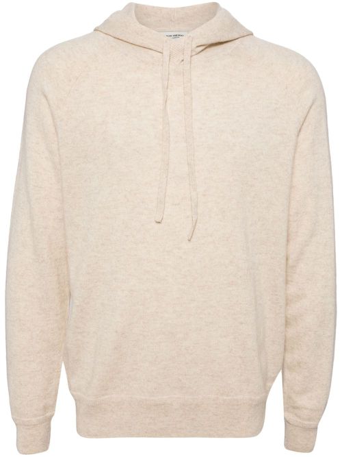 Cashmere long-sleeved hoodie - Neutrals