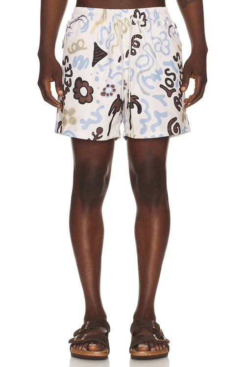 OAS Memento Swim Shorts in Light Multi - Blue. M also in L, S, XL/1X