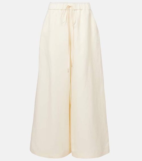Gelos linen and silk wide-leg pants
