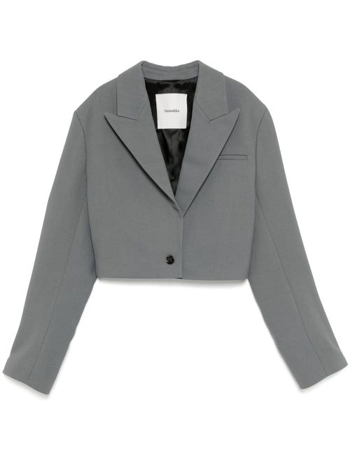 Cropped boxy fit blazer - Grey