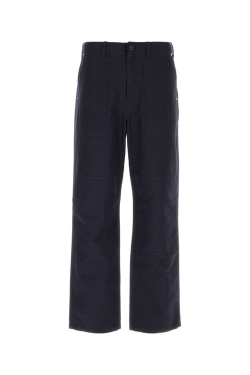 Paneled Cotton Trousers — Navy