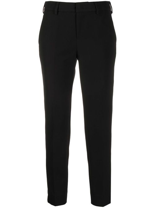 Cropped slim-fit trousers - Black