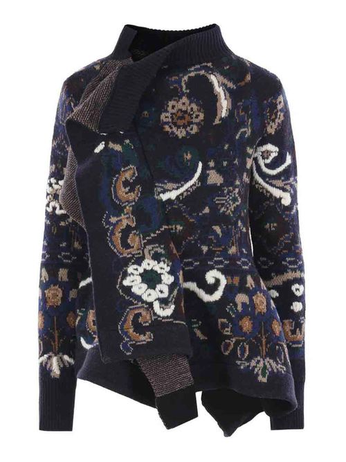 Floral Jacquard Knit Blouson