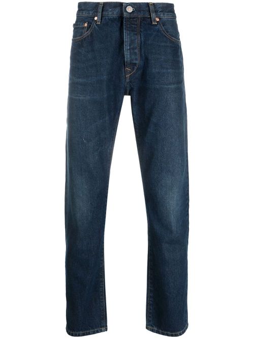 Straight-leg cotton jeans - Blue