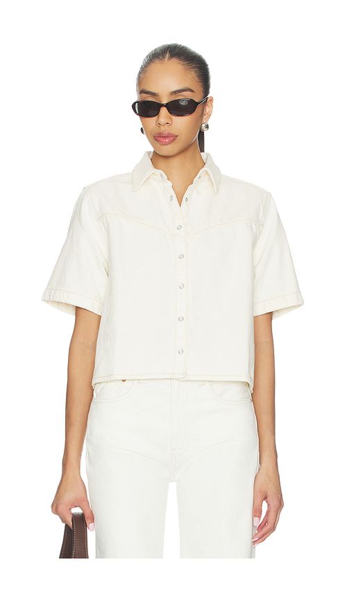LEVI'S Logan Short Sleeve Denim Shirt in White. - XS also in L, M