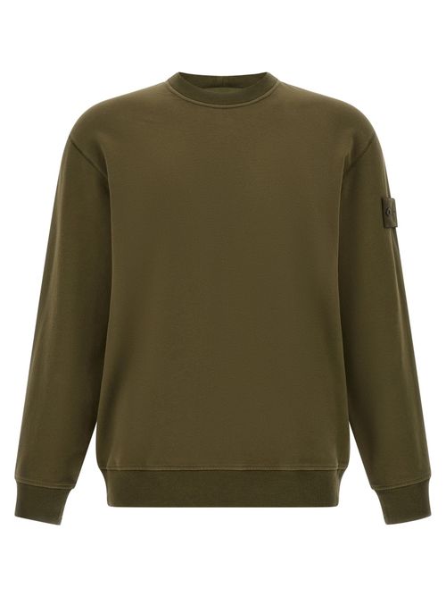 Green Solid Crew Neck Sweatshirt