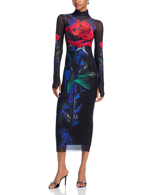 Shailene Mock Neck Mido Dress