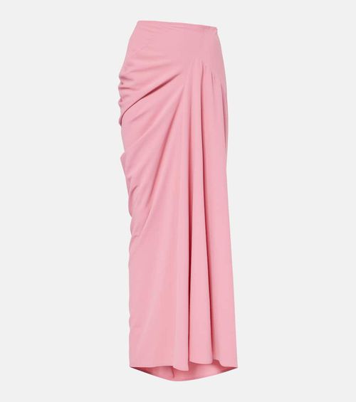 Draped crêpe maxi skirt