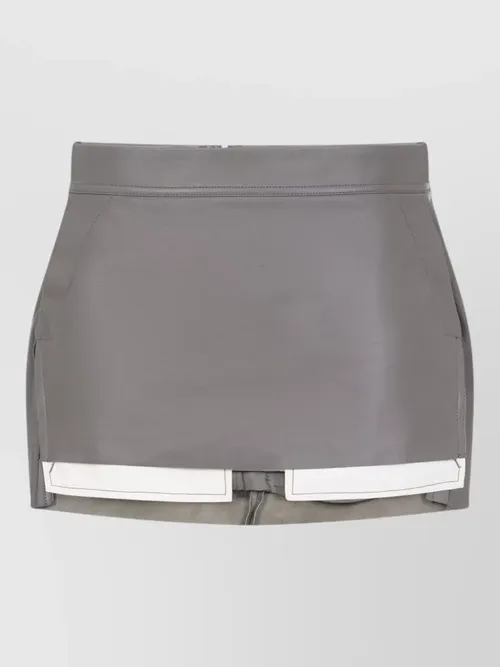 Rick Owens - fog cutoff lamb leather mini skirt