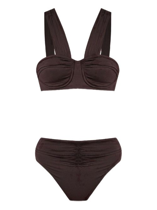 Balmain underwire-cup bikini - Brown